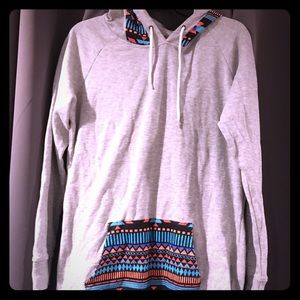Grey hoodie with design